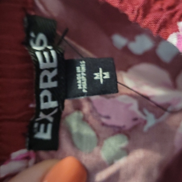 Express new with tags high low floral lace skirt sz medium burgandy WSK7 - Picture 4 of 8